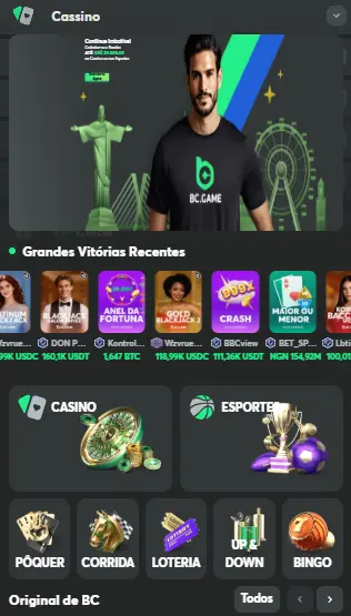 Aplicação Casino BC GAME
